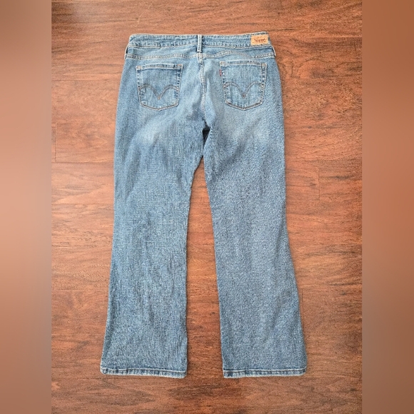 Levis 345 Jeans Blue Denim Medium Wash  Womens Size 12 Short Low Boot Cut - Picture 1 of 7